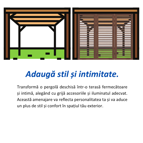 Pergolă rezidențială cu glisiere